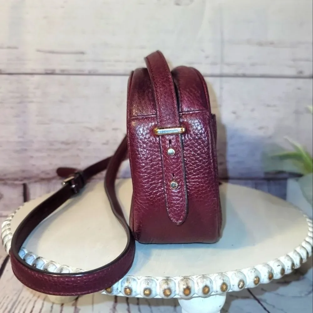 Kate Spade NY Kourtney Burgundy/Maroon/Wine Leather Camera Crossbody Bag